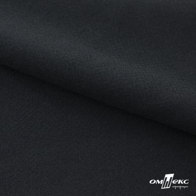 Трикотажное полотно "Капри" 100% полиэстр, 152см, 320 г/м2, чёрный, м - купить в Сургуте. Цена 374 руб.
