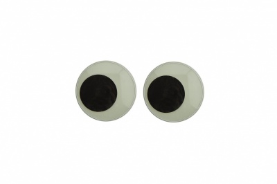 Глазки для игрушек, круглые, с ресничками, 10 мм/упак.50+/-2 шт, цв. -черно-белые - купить в Сургуте. Цена: 21.24 руб.