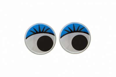 Глазки для игрушек, круглые, с бегающими зрачками, 12 мм/упак.50+/-2 шт, цв. -синий - купить в Сургуте. Цена: 95.04 руб.