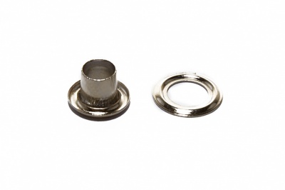 Люверсы металлические "ОмТекс", блочка/кольцо, (3 мм) - цв.никель - купить в Сургуте. Цена: 0.18 руб.