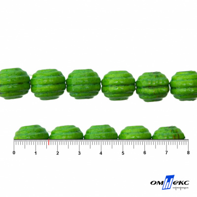 0309-Бусины деревянные "ОмТекс", 16 мм, упак.50+/-3шт, цв.019-зеленый - купить в Сургуте. Цена: 62.22 руб.