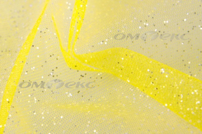 Сетка Глиттер, 40 гр/м2, шир.160см, цвет жёлтый - купить в Сургуте. Цена 163.01 руб.