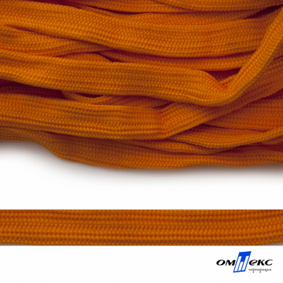 Шнур плетеный (плоский) d-12 мм, (уп.90+/-1м), 100% полиэстер, цв.267 - оранжевый - купить в Сургуте. Цена: 8.62 руб.
