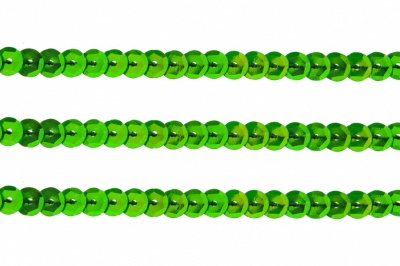 Пайетки "ОмТекс" на нитях, CREAM, 6 мм С / упак.73+/-1м, цв. 94 - зеленый - купить в Сургуте. Цена: 297.48 руб.