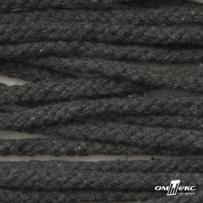 Шнур плетеный d-6 мм круглый, 70% хлопок 30% полиэстер, уп.90+/-1 м, цв.1088-т.серый - купить в Сургуте. Цена: 588 руб.