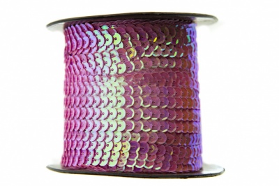 Пайетки "ОмТекс" на нитях, CREAM, 6 мм С / упак.73+/-1м, цв. 89 - розовый - купить в Сургуте. Цена: 468.37 руб.