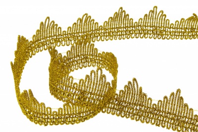 Тесьма металлизированная 8204, шир. 40 мм/уп. 13,7+/-1 м, цвет золото - купить в Сургуте. Цена: 420.42 руб.