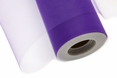 Фатин в шпульках 16-85, 10 гр/м2, шир. 15 см (в нам. 25+/-1 м), цвет фиолетовый - купить в Сургуте. Цена: 100.69 руб.