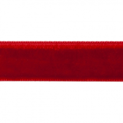 Лента бархатная нейлон, шир.12 мм, (упак. 45,7м), цв.45-красный - купить в Сургуте. Цена: 396 руб.