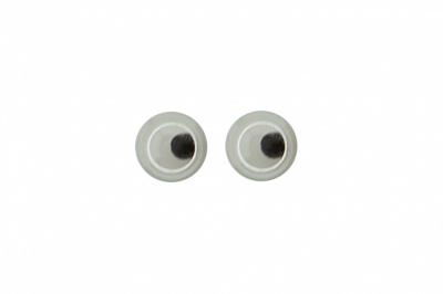 Глазки для игрушек, круглые, с бегающими зрачками, 3 мм/упак.100+/-5 шт, цв. -черно-белые - купить в Сургуте. Цена: 25.40 руб.