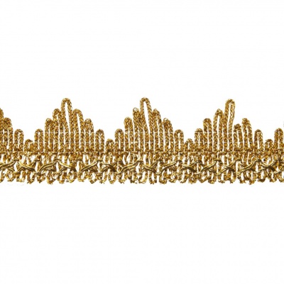 Тесьма металлизированная 0384-0240, шир. 40 мм/уп. 25+/-1 м, цвет золото - купить в Сургуте. Цена: 490.74 руб.