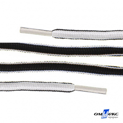Шнурки #4-27, круглые 130 см, двухцветные (черно/белый) - купить в Сургуте. Цена: 47.04 руб.