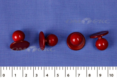Пуговица поварская "Пукля", 10 мм, цвет красный - купить в Сургуте. Цена: 2.28 руб.
