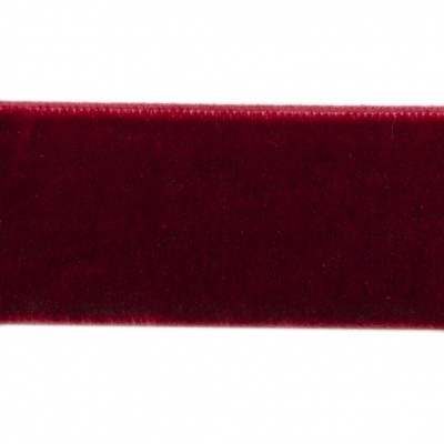 Лента бархатная нейлон, шир.25 мм, (упак. 45,7м), цв.240-бордо - купить в Сургуте. Цена: 809.01 руб.