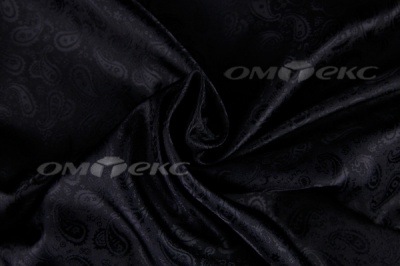 Ткань подкладочная жаккард Р14098, чёрный, 85 г/м2, шир. 150 см, 230T - купить в Сургуте. Цена 166.45 руб.