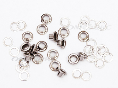 Люверсы металлические, блочка/кольцо, №3 (5 мм) упак.1000 шт- цв.никель - купить в Сургуте. Цена: 215.60 руб.
