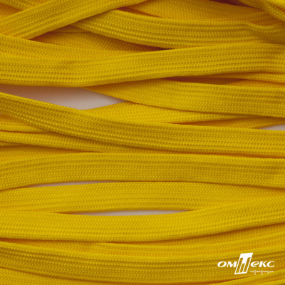 Шнур плетеный (плоский) d-12 мм, (уп.90+/-1м), 100% полиэстер, цв.269 - жёлтый - купить в Сургуте. Цена: 8.62 руб.
