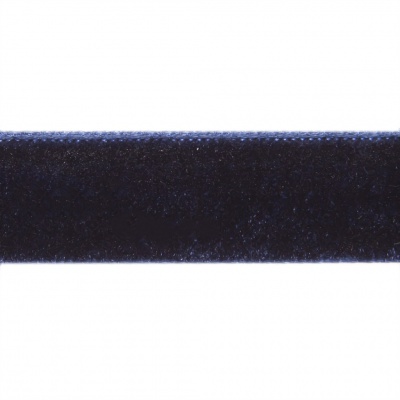 Лента бархатная нейлон, шир.12 мм, (упак. 45,7м), цв.180-т.синий - купить в Сургуте. Цена: 411.60 руб.