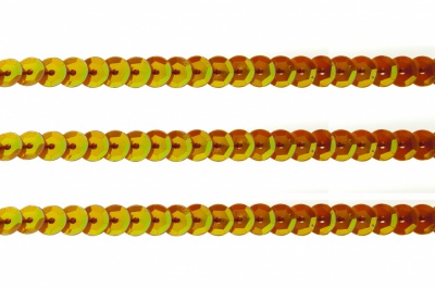 Пайетки "ОмТекс" на нитях, CREAM, 6 мм С / упак.73+/-1м, цв. 88 - оранжевый - купить в Сургуте. Цена: 300.55 руб.