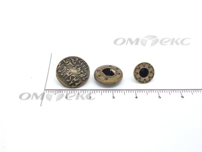 Кнопки металл 15 мм альфа антик с рис.№3  - купить в Сургуте. Цена: 2.90 руб.