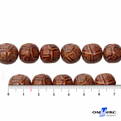0125-Бусины деревянные "ОмТекс", 15 мм, упак.50+/-3шт - купить в Сургуте. Цена: 77 руб.