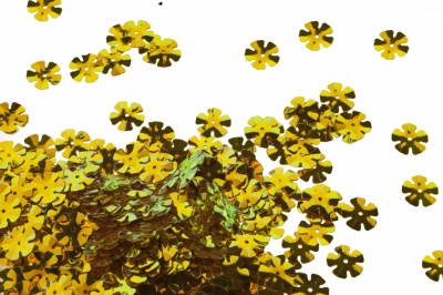 Пайетки "ОмТекс" россыпью,DOUBLE SIDED GOLD,цветок 14 мм/упак.50 гр, цв. 0460-золото - купить в Сургуте. Цена: 80.93 руб.