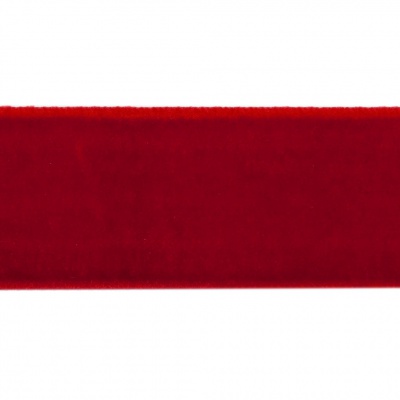 Лента бархатная нейлон, шир.25 мм, (упак. 45,7м), цв.45-красный - купить в Сургуте. Цена: 981.09 руб.