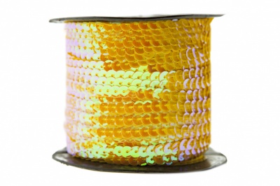 Пайетки "ОмТекс" на нитях, CREAM, 6 мм С / упак.73+/-1м, цв. 92 - золото - купить в Сургуте. Цена: 484.77 руб.