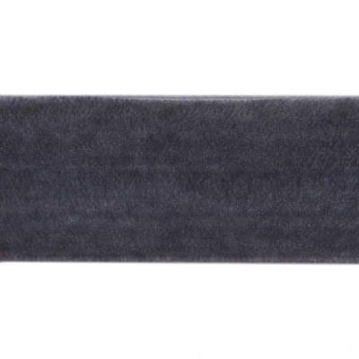 Лента бархатная нейлон, шир.25 мм, (упак. 45,7м), цв.189-т.серый - купить в Сургуте. Цена: 981.09 руб.