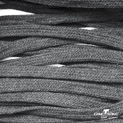 Шнур плетеный d-8 мм плоский, 70% хлопок 30% полиэстер, уп.85+/-1 м, цв.1027-серый - купить в Сургуте. Цена: 735 руб.