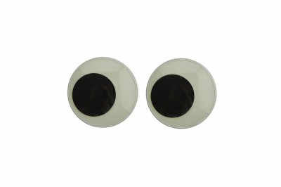 Глазки для игрушек, круглые, с бегающими зрачками, 18 мм/упак.20+/-2 шт, цв. -черно-белые - купить в Сургуте. Цена: 25.40 руб.
