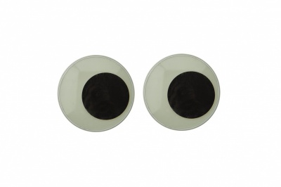 Глазки для игрушек, круглые, с бегающими зрачками, 24 мм/упак.50+/-2 шт, цв. -черно-белые - купить в Сургуте. Цена: 60.32 руб.