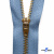 Молнии джинсовые металл т-5, 18 см латунь (YG), цв.-деним (231) - купить в Сургуте. Цена: 22.80 руб.