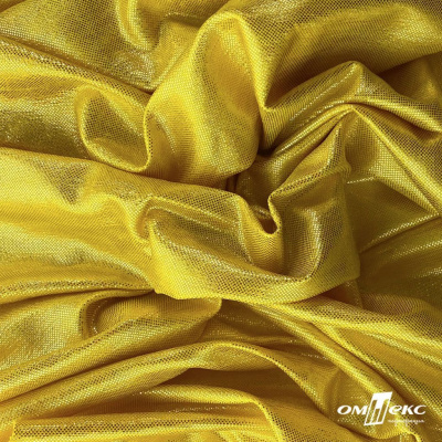 Трикотажное полотно голограмма, шир.140 см, #602 -жёлтый/жёлтый - купить в Сургуте. Цена 385.88 руб.