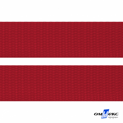 Красный- цв.171 -Текстильная лента-стропа 550 гр/м2 ,100% пэ шир.25 мм (боб.50+/-1 м) - купить в Сургуте. Цена: 405.80 руб.
