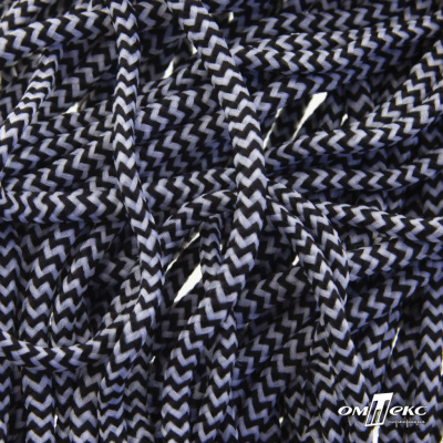 Шнурки #107-16, круглые 130 см, двухцветные цв.серый/чёрный - купить в Сургуте. Цена: 31.89 руб.