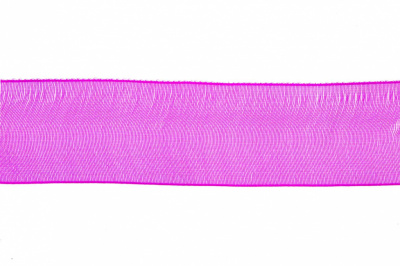 Лента органза 1015, шир. 10 мм/уп. 22,8+/-0,5 м, цвет ярк.розовый - купить в Сургуте. Цена: 38.39 руб.