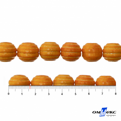 0309-Бусины деревянные "ОмТекс", 16 мм, упак.50+/-3шт, цв.003-оранжевый - купить в Сургуте. Цена: 62.22 руб.
