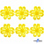Кружево гипюр "Ромашка" 0575-1169, шир. 25 мм/уп.13,7 м, цвет 8208-жёлтый - купить в Сургуте. Цена: 289.76 руб.