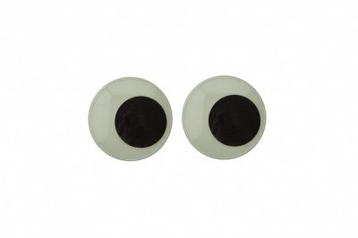 Глазки для игрушек, круглые, с бегающими зрачками, 15 мм/упак.50+/-2 шт, цв. -черно-белые - купить в Сургуте. Цена: 47.40 руб.