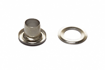Люверсы металлические "ОмТекс", блочка/кольцо, (4 мм) - цв.никель - купить в Сургуте. Цена: 0.24 руб.