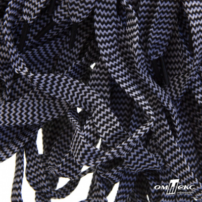 Шнурки #107-07, плоские 130 см, двухцветные цв.серый/чёрный - купить в Сургуте. Цена: 23.03 руб.