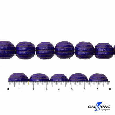 0309-Бусины деревянные "ОмТекс", 16 мм, упак.50+/-3шт, цв.018-фиолет - купить в Сургуте. Цена: 62.22 руб.