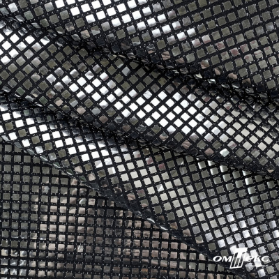 Трикотажное полотно голограмма, шир.140 см, #603 -черный/серебро - купить в Сургуте. Цена 771.75 руб.