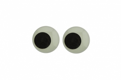 Глазки для игрушек, круглые, с бегающими зрачками, 12 мм/упак.50+/-2 шт, цв. -черно-белые - купить в Сургуте. Цена: 38.32 руб.