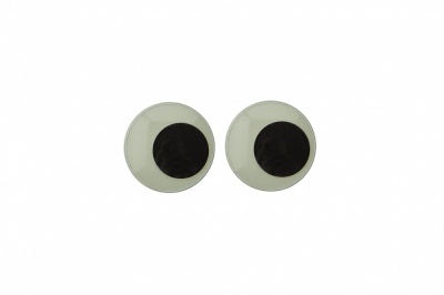 Глазки для игрушек, круглые, с бегающими зрачками, 8 мм/упак.100+/-2 шт, цв. -черно-белые - купить в Сургуте. Цена: 28.86 руб.