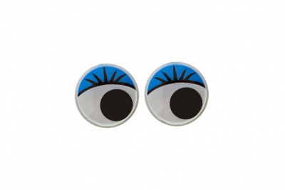 Глазки для игрушек, круглые, с бегающими зрачками, 8 мм/упак.50+/-2 шт, цв. -синий - купить в Сургуте. Цена: 59.05 руб.