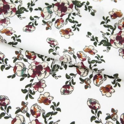 Плательная ткань "Фламенко" 23.1, 80 гр/м2, шир.150 см, принт растительный - купить в Сургуте. Цена 264.56 руб.