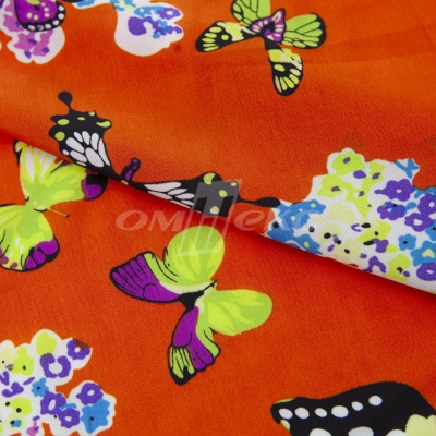 Плательная ткань "Софи" 7.1, 75 гр/м2, шир.150 см, принт бабочки - купить в Сургуте. Цена 241.49 руб.